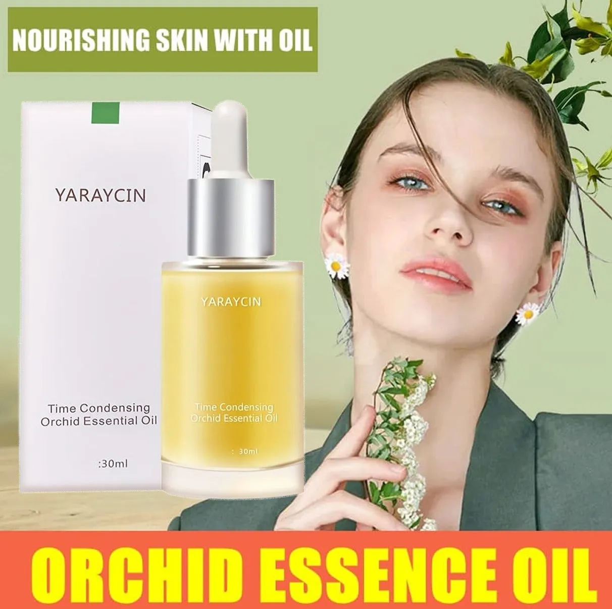 2 Pcs YARAYCIN Time Condensing Orchid Essential Oil 30ml - Moisturizing,Whitening,Soothing,Anti-Acne, Anti-Age