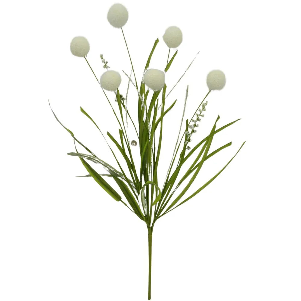 23" Cream Fuzzy Ball Spray 40220-CR