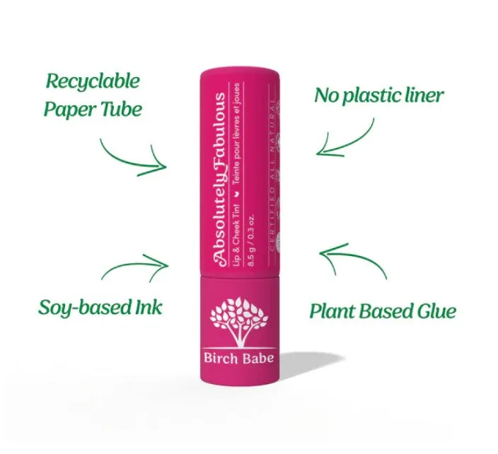 Absolutely Fabulous Lip & Cheek Tint by Birch Babe | Matte, Buildable, Natural Color