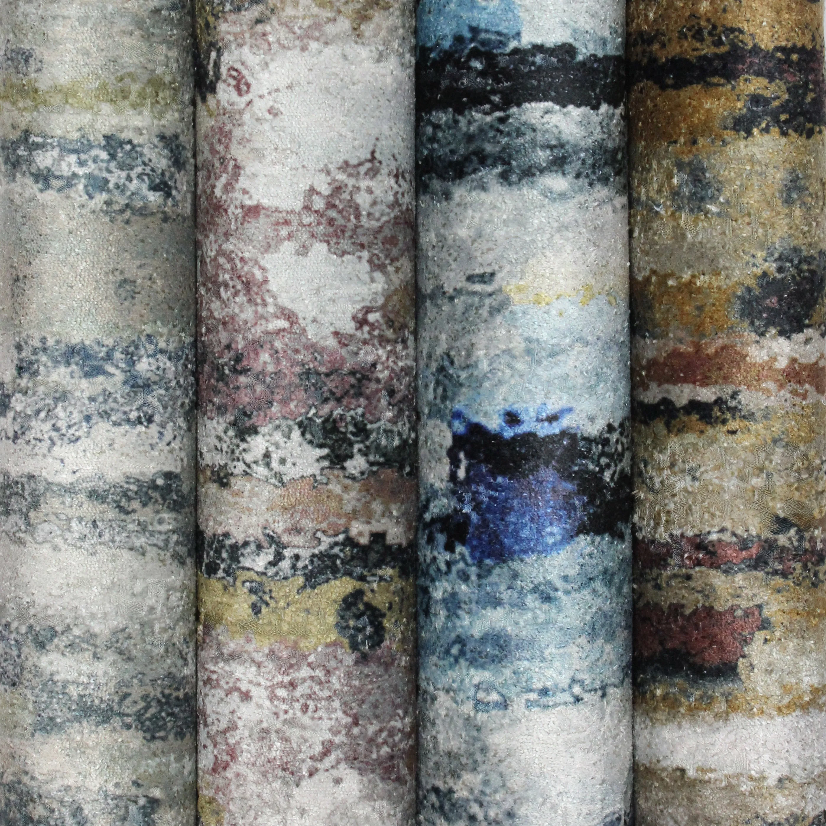 Aura Grey Natural Printed Velvet Pillow