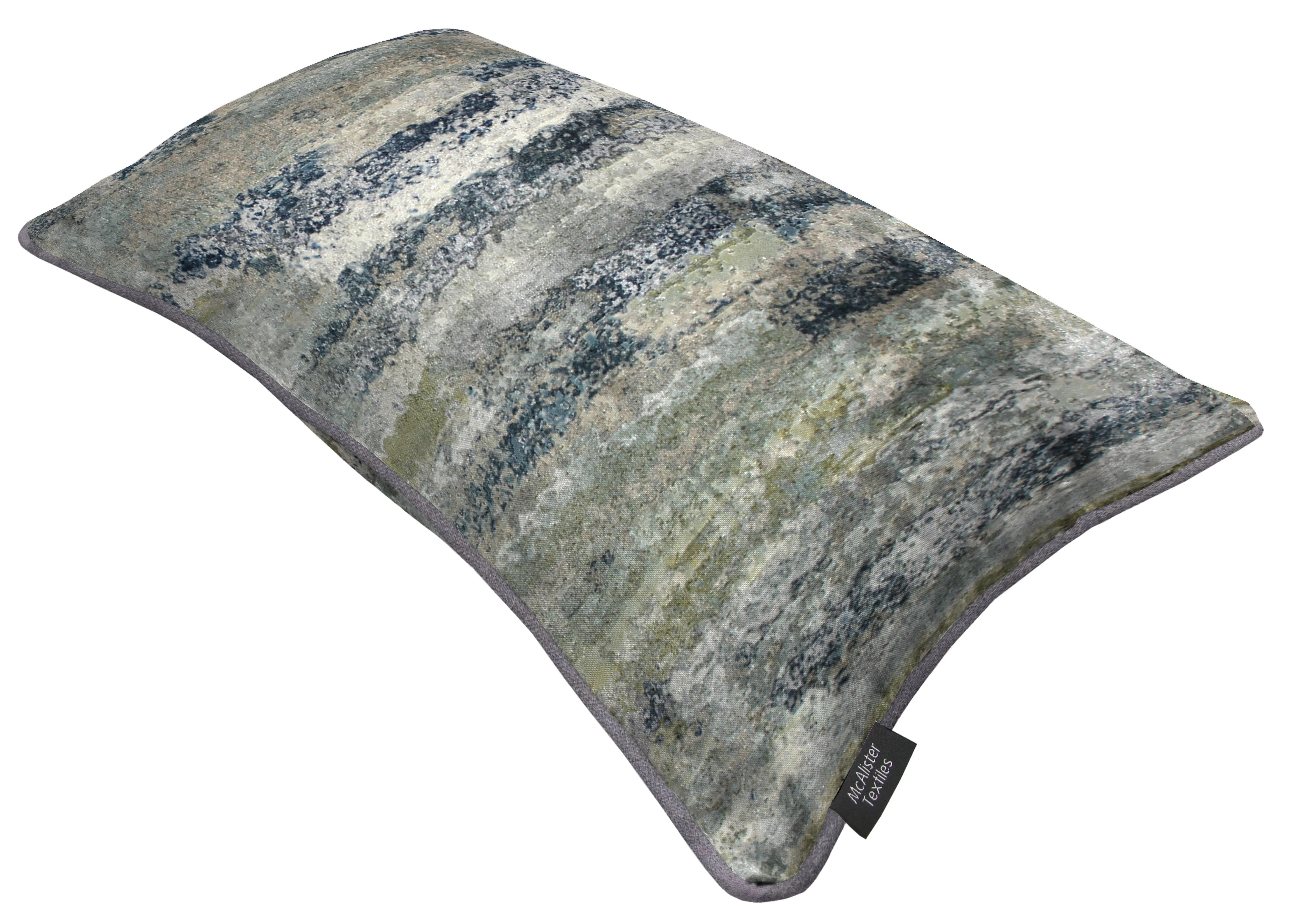 Aura Grey Natural Printed Velvet Pillow