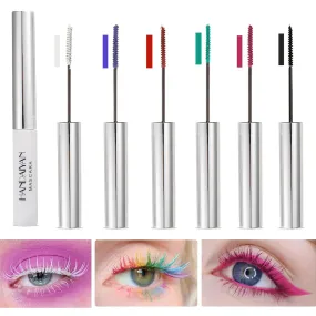 BONNIE CHOICE 6 Colors Colored Mascara Set for Eyelashes, Red Pink Purple Green White Black Colorful Waterproof Mascara Charming Long Lasting Voluminous Mascara Eye Makeup Mother's Day Gifts for Women