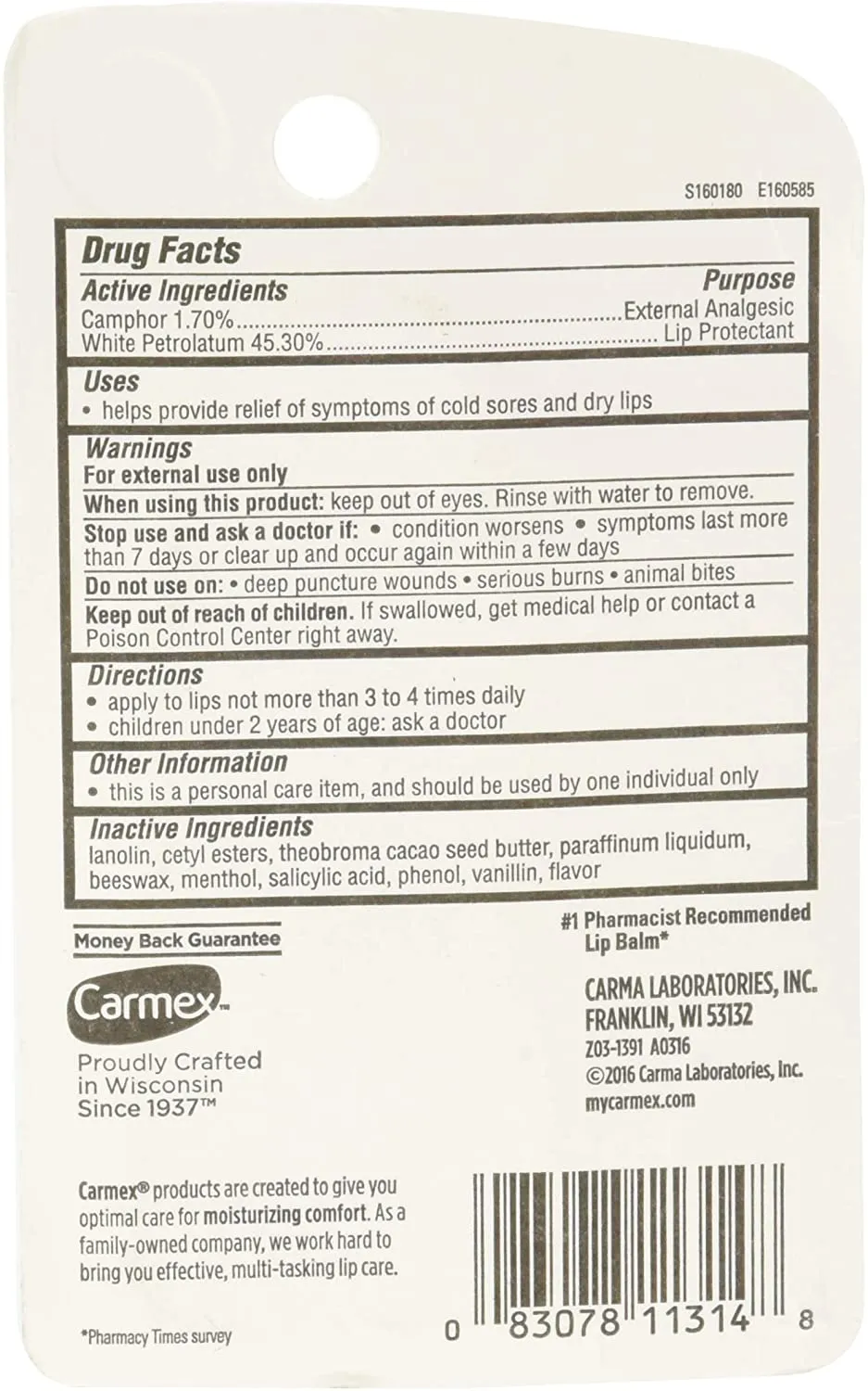 Carmex Classic Lip Balm, Medicated, 0.35 oz