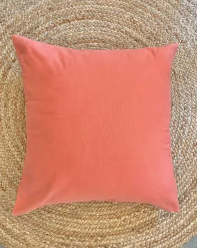 Coral Pink Cotton Throw Pillow | CORAL PINK