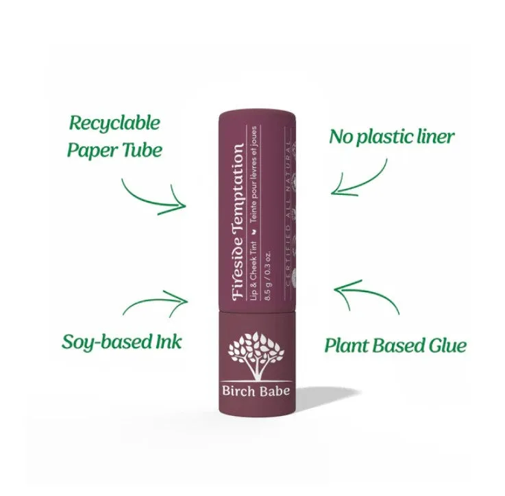 Fireside Temptation Lip & Cheek Tint – Deep Burgundy Matte by Birch Babe | Natural, Kid-Safe, and Hydrating