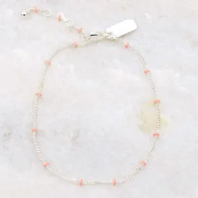 Layer Me Bracelet - Silver with Blush Pink