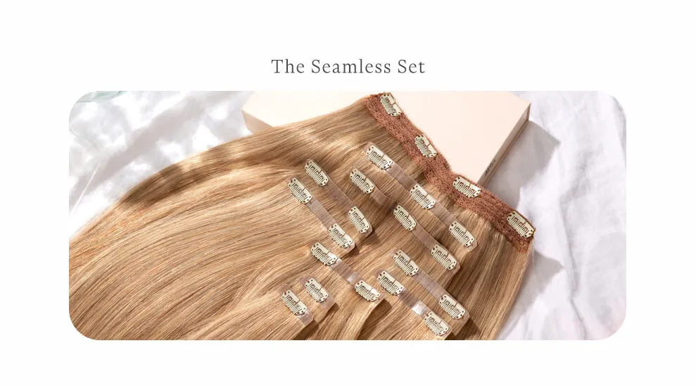 Light Brown, 20" Seamless Clip-In Hair Extensions, #6 | 180g