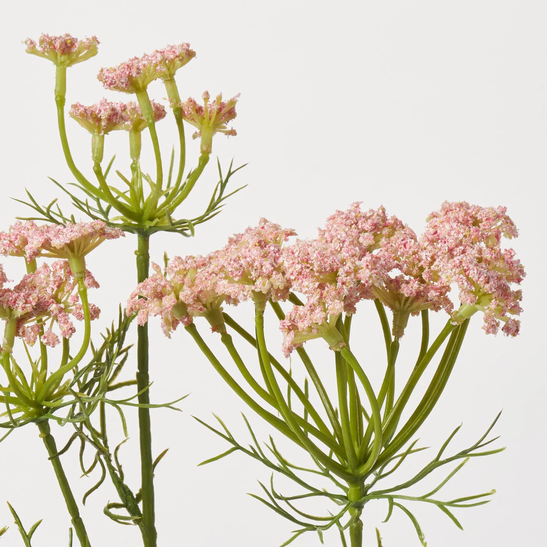 Light Pink Artificial Dill Spray Long Stem Faux Floral - 35"