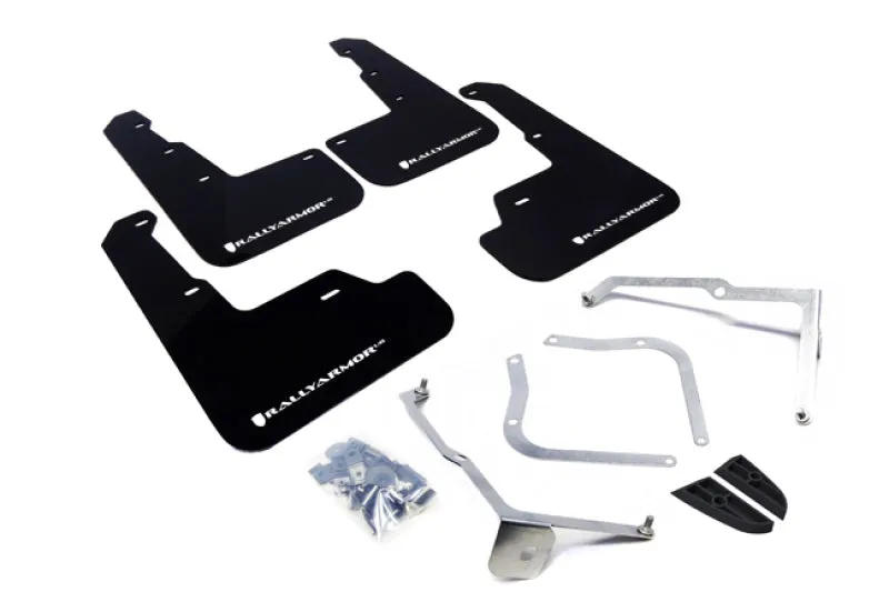 Rally Armor UR Black Mud Flap w/ White logo - Subaru WRX/STI VA