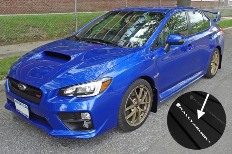 Rally Armor UR Black Mud Flap w/ White logo - Subaru WRX/STI VA