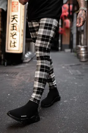 Spray On Check Jeans - White Check